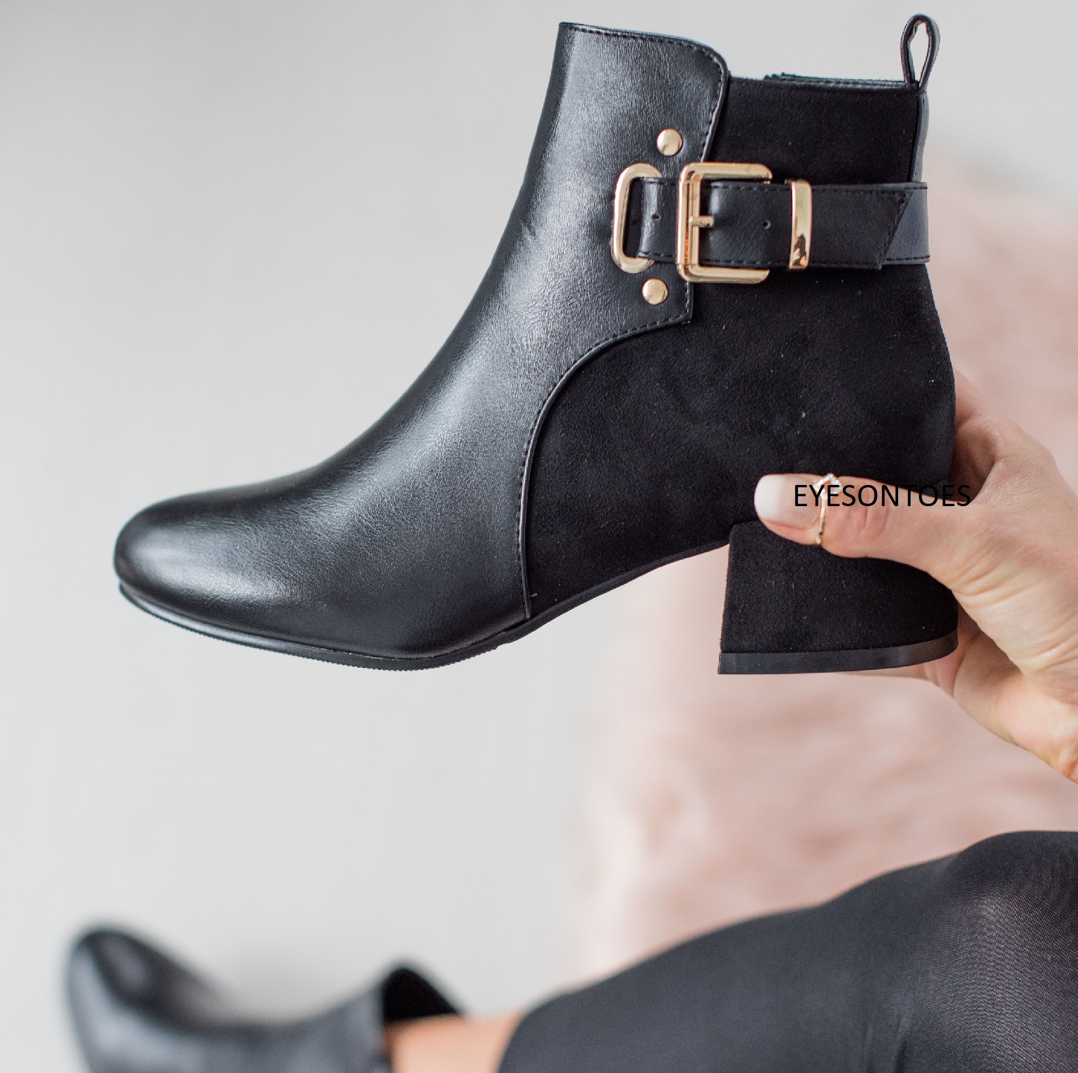 chelsea buckle ankle boots